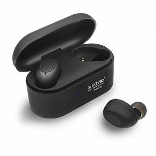 Słuchawki SAVIO TWS-04 (bluetooth bezprzewodowe, Bluetooth z wbudowanym mikrofonem kolor czarny