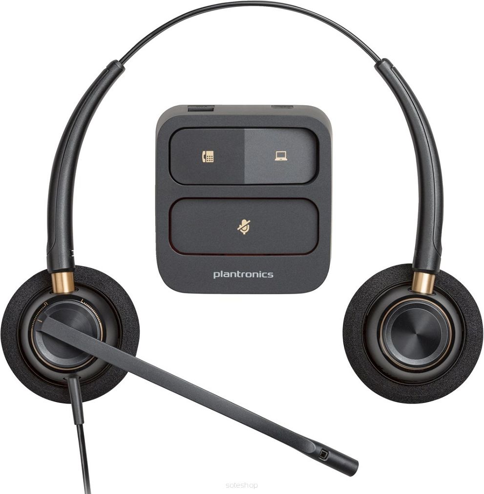 Słuchawki Poly EncorePro HW520 Binaural Wired Headset, USB-A, Black