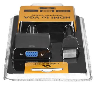 Adapter GEMBIRD A-HDMI-VGA-04 (HDMI M - D-Sub (VGA) F; 0,15m; kolor czarny) - 3