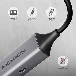 Axagon ADE-TXPD stacja dokująca Przewodowa USB 3.2 Gen 1 (3.1 Gen 1) Type-C Szary - 3