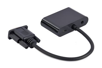 GEMBIRD KONWERTER SYGNAŁU VGA DO HDMI + VGA 0,15M, CZARNY - 2
