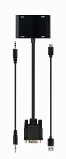 GEMBIRD KONWERTER SYGNAŁU VGA DO HDMI + VGA 0,15M, CZARNY - 4