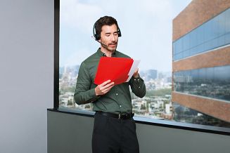 Logitech H820e Zestaw słuchawkowy Bezprzewodowy Opaska na głowę Biuro/centrum telefoniczne Podstawka do ładowania Czarny - 8