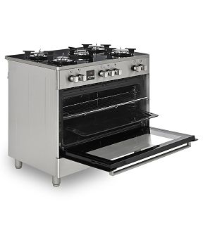 Kuchnia gazowo-elektryczna Ravanson KWGE-K90 Glass Inox - 3