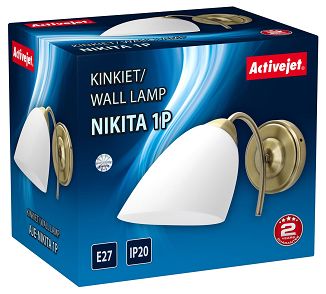 Kinkiet klasyczny pojedyńczy Activejet NIKITA Patyna E27 do salonu - 4
