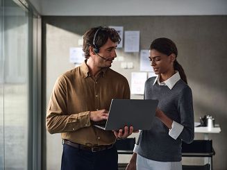 Słuchawki bezprzewodowe kostne Shokz OpenMeet mic-ANC USB-C czarne - 11