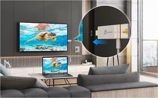 Adapter do bezprzewodowego przesyłania obrazu i dźwięku j5create Screencast 4K HDMI Wireless Display Adapter, Miracast/AirPlay/Chromecast, Admin Gateway Password, Double Antennas, kolor biały JVAW76MAX-N - 5