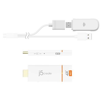 Adapter do bezprzewodowego przesyłania obrazu i dźwięku j5create Screencast 4K HDMI Wireless Display Adapter, Miracast/AirPlay/Chromecast, Admin Gateway Password, Double Antennas, kolor biały JVAW76MAX-N - 3