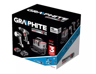 Zestaw narzędzi akumulatorowych Graphite wiertarko-wkrętarka, latarka, torba, akumulator Energy+ 18V i ładowarka - 4