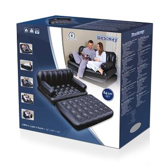 Bestway 75054 Sofa wielofunkcyjna, Materac dwuosobowy 1.88m x 1.52m x 62cm czarna - 13