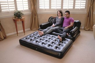 Bestway 75054 Sofa wielofunkcyjna, Materac dwuosobowy 1.88m x 1.52m x 62cm czarna - 8