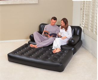 Bestway 75054 Sofa wielofunkcyjna, Materac dwuosobowy 1.88m x 1.52m x 62cm czarna - 12