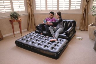 Bestway 75054 Sofa wielofunkcyjna, Materac dwuosobowy 1.88m x 1.52m x 62cm czarna - 5
