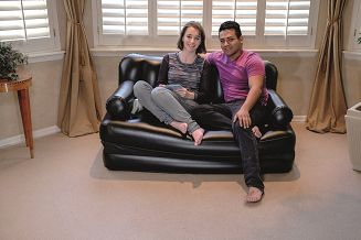 Bestway 75054 Sofa wielofunkcyjna, Materac dwuosobowy 1.88m x 1.52m x 62cm czarna - 6