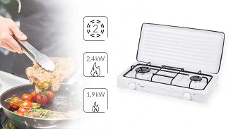 Kuchenka Gazowa Smile Smile KN-02/1K (dwupolowa 4300W biała) - 2