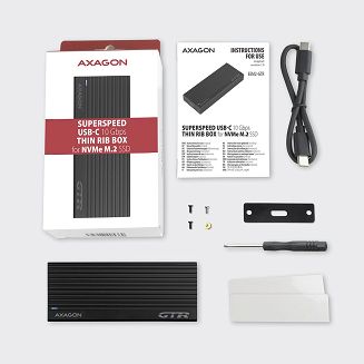 Axagon EM2-GTR Obudowa SSD Czarny M.2 - 10