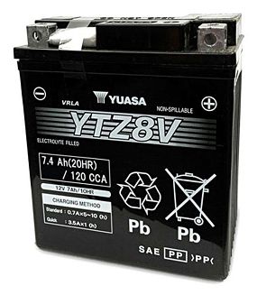 Akumulator Yuasa YTZ8V AGM (Absorbed Glass Mat) 7,4 Ah 12 V 120 A Motocykl - 3