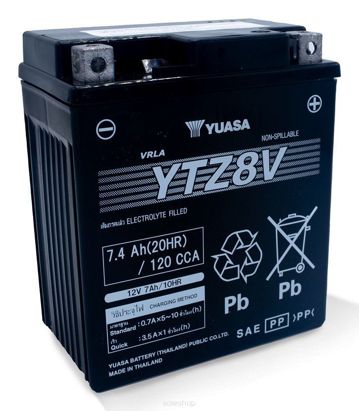 Akumulator Yuasa YTZ8V AGM (Absorbed Glass Mat) 7,4 Ah 12 V 120 A Motocykl