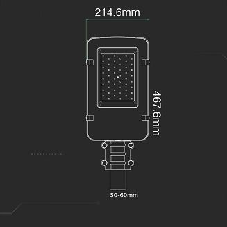 Oprawa uliczna LED V-TAC VT-50ST 50W SAMSUNG CHIP 6500K 4700lm (SKU 21528) Szary - 10