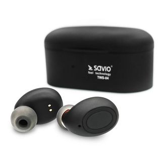 Słuchawki SAVIO TWS-04 (bluetooth; bezprzewodowe, Bluetooth; z wbudowanym mikrofonem; kolor czarny - 3