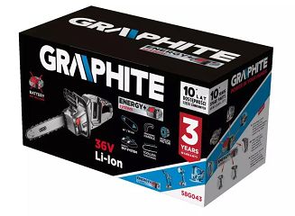 Pilarka łańcuchowa bezszczotkowa akumulatorowa Graphite Energy+ 36V, Li-Ion,  prowadnica 14