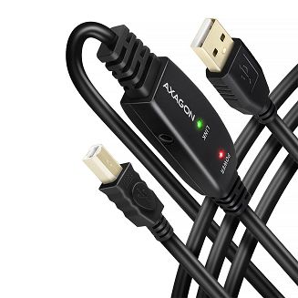 Axagon ADR-210B USB 2.0 A-M -> B-M active connecting/repeater cable 10m - Kabel - Digital/Daten kabel USB USB A USB B Czarny - 3
