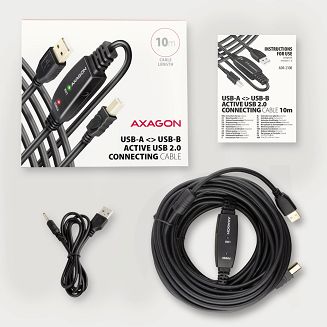 Axagon ADR-210B USB 2.0 A-M -> B-M active connecting/repeater cable 10m - Kabel - Digital/Daten kabel USB USB A USB B Czarny - 9