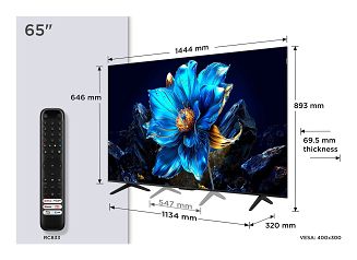 Telewizor TCL 65P7K QLED 65'' 4K Ultra HD Google TV Dolby Atmos DVB-T2 Metaliczny - 4