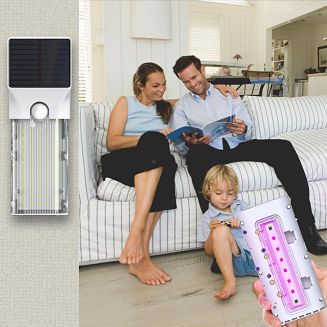 POWERNEED SOLARNA BAKTERIOBÓJCZA LAMPA UV 1000LM, NEUTRALIZACJA WIRUSÓW, LED X20, PV 1W, CZUJNIK RUCHU I ZMIERZCHOWY SWL-15 - 9