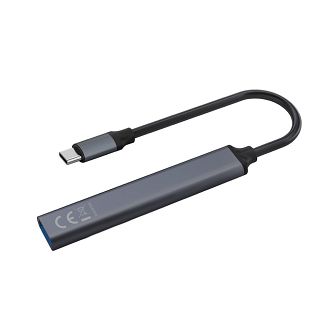 SAVIO HUB USB-A - 3 X USB-A 2.0, 1 X USB-A 3.0, SZARY AK-70 - 3