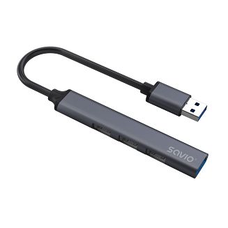SAVIO HUB USB-A - 3 X USB-A 2.0, 1 X USB-A 3.0, SZARY AK-70 - 9