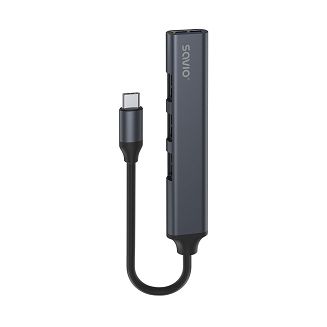 SAVIO HUB USB-A - 3 X USB-A 2.0, 1 X USB-A 3.0, SZARY AK-70 - 7