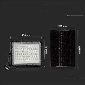 Projektor LED Solarny V-TAC 15W Pilot, AUTO, Timer, IP65 Czarny VT-120W 4000K 1200lm - 4