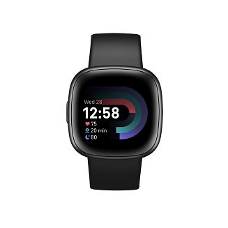 Smart watch Fitbit versa 4, graphite body with black silicone strap - 3