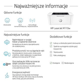 DRUKARKA HP LASERJET PRO M110w - 9