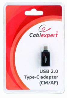 Adapter GEMBIRD A-USB2-CMAF-01 (USB typu C M - USB 2.0 F; kolor czarny) - 3
