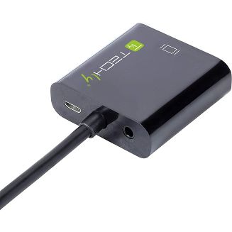Techly IDATA HDMI-VGA4 adapter kablowy VGA (D-Sub) HDMI Type C (Mini) Czarny - 10