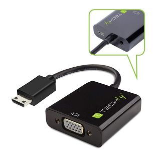 Techly IDATA HDMI-VGA4 adapter kablowy VGA (D-Sub) HDMI Type C (Mini) Czarny - 9