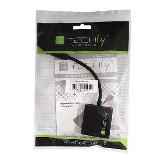 Techly IDATA HDMI-VGA4 adapter kablowy VGA (D-Sub) HDMI Type C (Mini) Czarny - 3