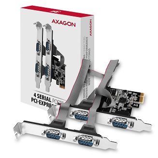 Axagon PCEA-PSN PCIe- mit 4x Seriell-Ports - ASIX AX99100 Chipsatz adapter Wewnętrzny RS-232 - 7