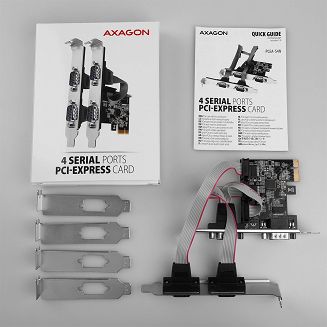 Axagon PCEA-PSN PCIe- mit 4x Seriell-Ports - ASIX AX99100 Chipsatz adapter Wewnętrzny RS-232 - 5