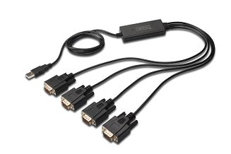 Adapter DIGITUS DA-70159 (USB M - 4x RS-232 M; 1,5m; kolor czarny) - 3