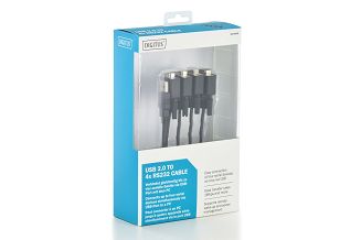 Adapter DIGITUS DA-70159 (USB M - 4x RS-232 M; 1,5m; kolor czarny) - 4