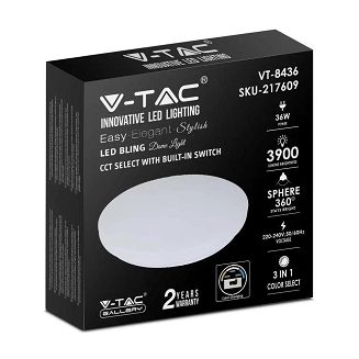 Plafon V-TAC SKU217609 VT-8436-M-N 3000K-6400K 36W - 4