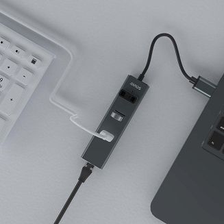 SAVIO AK-58 3-PORTOWY HUB USB-A Z ADAPTEREM RJ-45 - 5