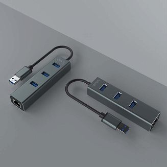 SAVIO AK-58 3-PORTOWY HUB USB-A Z ADAPTEREM RJ-45 - 7