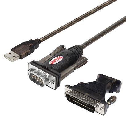 UNITEK Y-105A kabel równoległy Czarny 1,5 m USB Typu-A DB-9