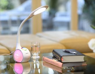 Lampka na biurko stołowa biurkowa LED Activejet RAINBOW RGB biała - 5