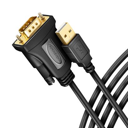 Axagon ADS-1PQN USB-A 2.0 - serial RS-232 DB9-M FTDI adapter cable 1.5m - Adapter - Digital/Daten kabel równoległy Czarny 1,5 m USB Typu-A