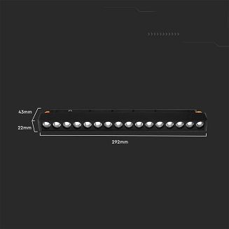 Oprawa Szynosystemu 48V V-TAC 14W LED SMART WiFi TRACKLIGHT 3w1 Czarna VT-3614 2700K-6400K 1300lm - 4